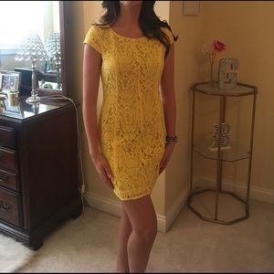 Yellow lace dress